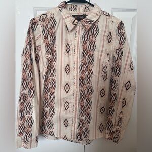 Shyanne Patterned Buttoned Down Shirt Southwestern Cowgirl Style